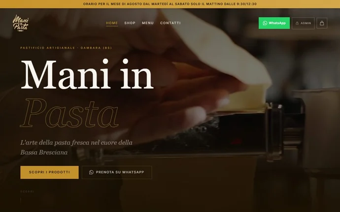 Anteprima del sito Mani in Pasta