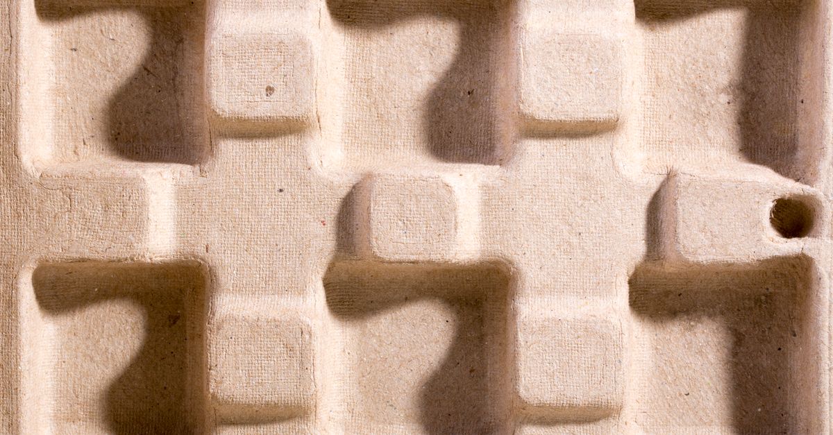 Materiale di imballaggio in fibra stampata ecologica