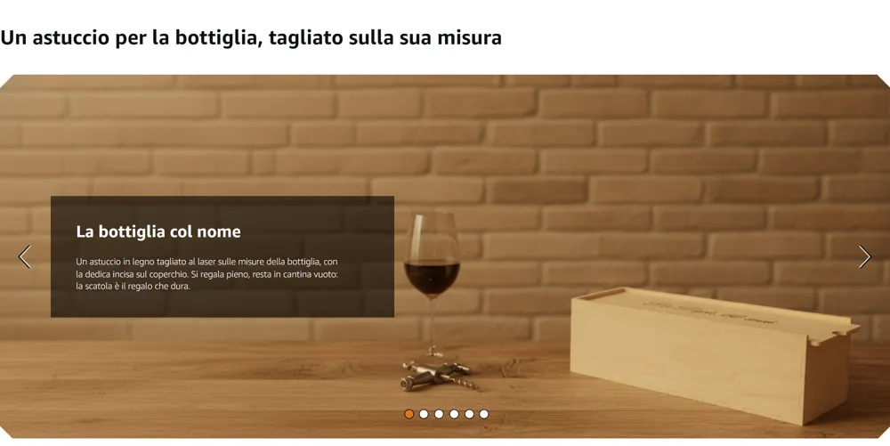 Primo modulo A+ Premium: Scatola per il vino, scheda Wood You su amazon.it