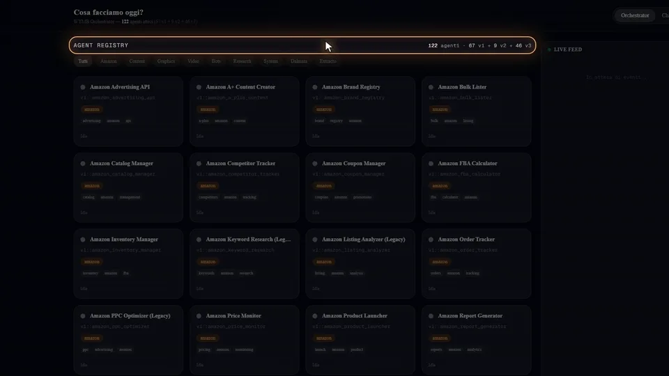 Anteprima del video WYMB: l'orchestratore con il registro dei 122 agenti